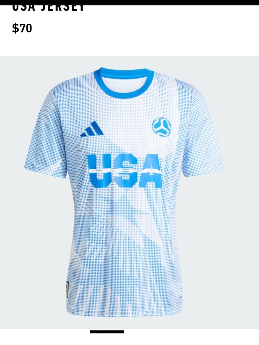Adidas USA MLS Futbol Soccer Jersey Mens Size L. NEW!!  2026